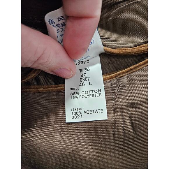 Vintage Lands' End Men Corduroy Blazer Sports Jacket Size 46 L Cotton Tan Brown - Picture 9 of 12